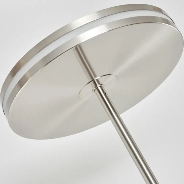 Lampadaire à vasque Huallilemu LED Nickel mat, 2 lumières