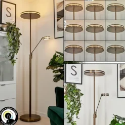 Lampadaire à vasque Huallilemu LED Vieux laiton, 2 lumières