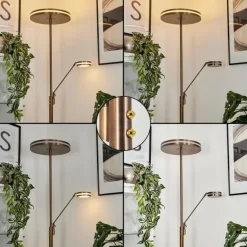 Lampadaire à vasque Huallilemu LED Vieux laiton, 2 lumières