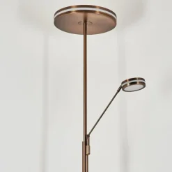 Lampadaire à vasque Huallilemu LED Vieux laiton, 2 lumières