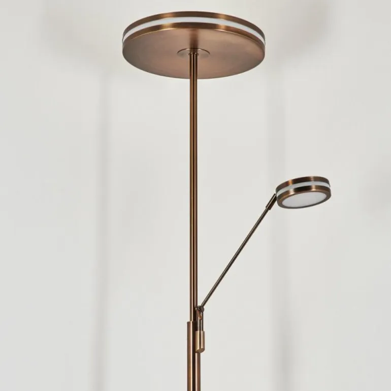 Lampadaire à vasque Huallilemu LED Vieux laiton, 2 lumières