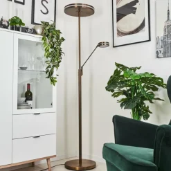 Lampadaire à vasque Huallilemu LED Vieux laiton, 2 lumières