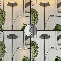 Lampadaire à vasque Huallilemu LED Anthracite, 2 lumières