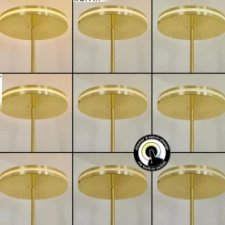 Lampadaire à vasque Huallilemu LED Laiton, 2 lumières