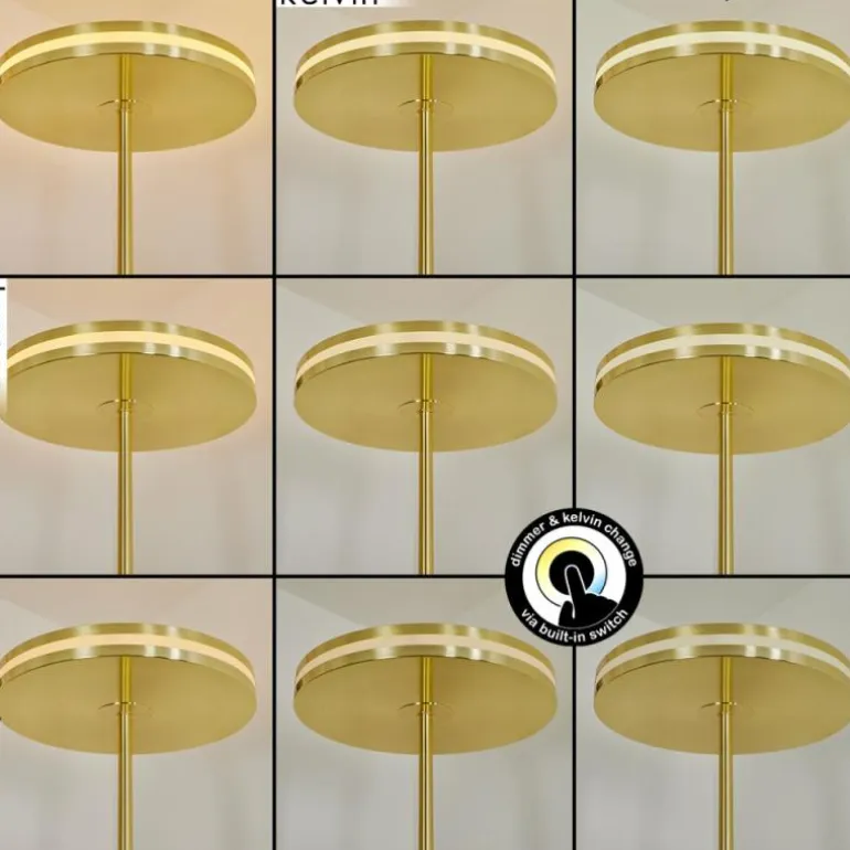 Lampadaire à vasque Huallilemu LED Laiton, 2 lumières
