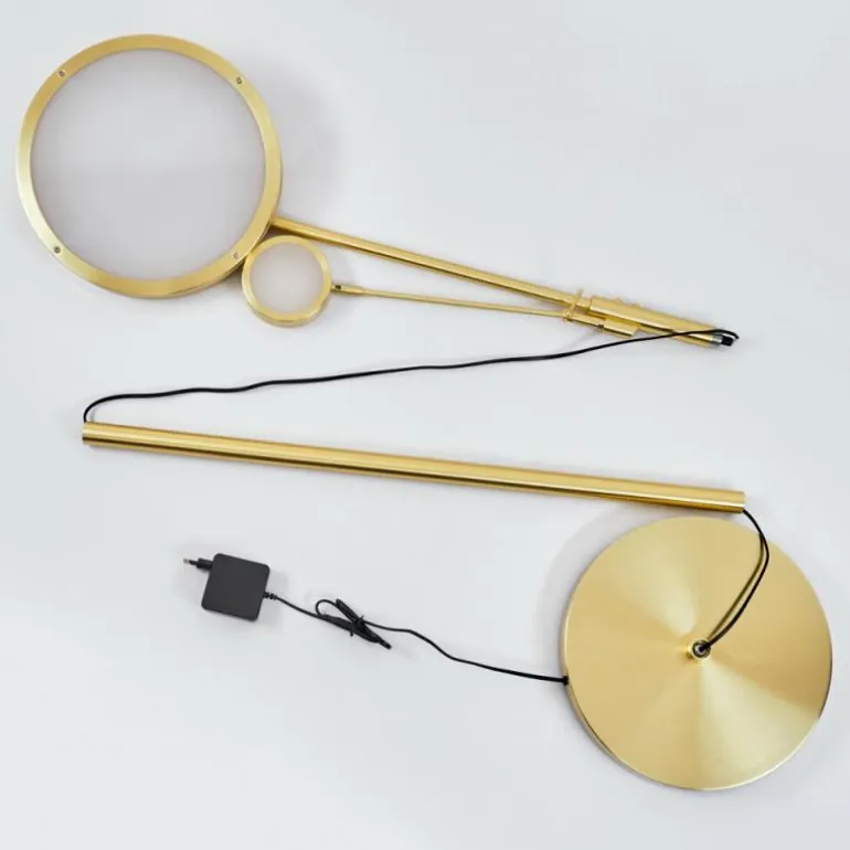 Lampadaire à vasque Huallilemu LED Laiton, 2 lumières