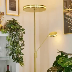Lampadaire à vasque Huallilemu LED Laiton, 2 lumières