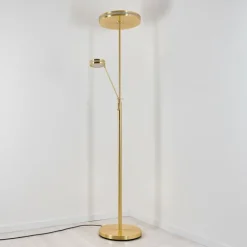 Lampadaire à vasque Huallilemu LED Laiton, 2 lumières