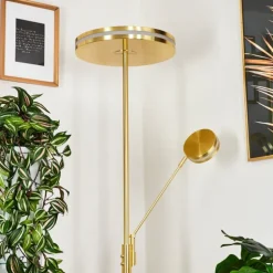 Lampadaire à vasque Huallilemu LED Laiton, 2 lumières