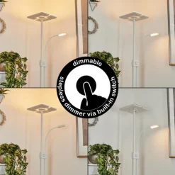 Lampadaire à vasque Janze LED Blanc, 2 lumières