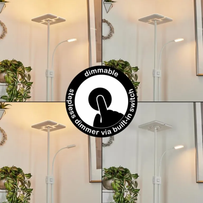 Lampadaire à vasque Janze LED Blanc, 2 lumières