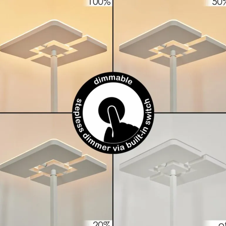 Lampadaire à vasque Janze LED Blanc, 2 lumières