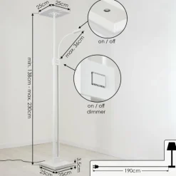 Lampadaire à vasque Janze LED Blanc, 2 lumières