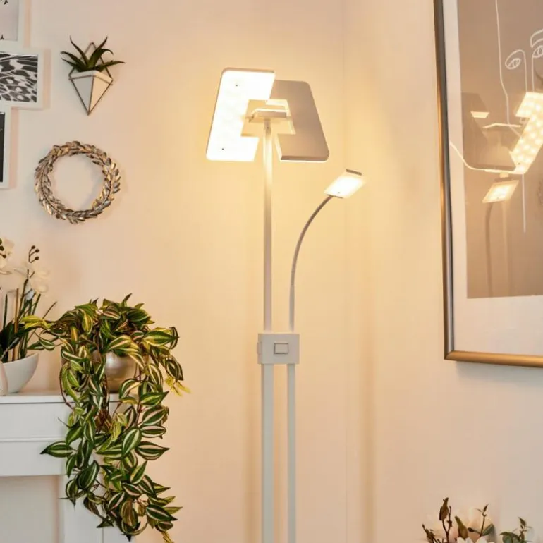 Lampadaire à vasque Janze LED Blanc, 2 lumières