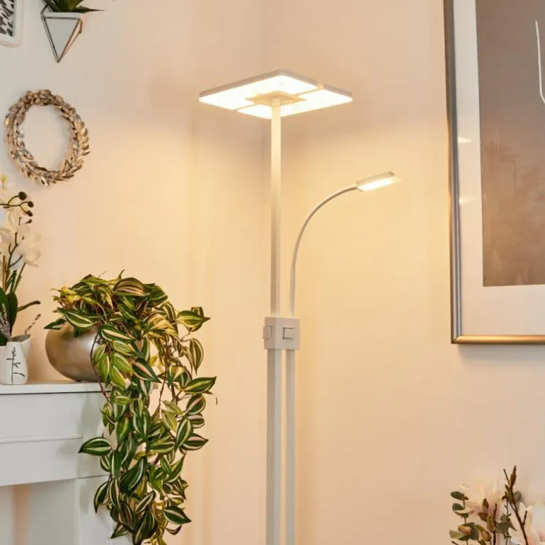 Lampadaire à vasque Janze LED Blanc, 2 lumières