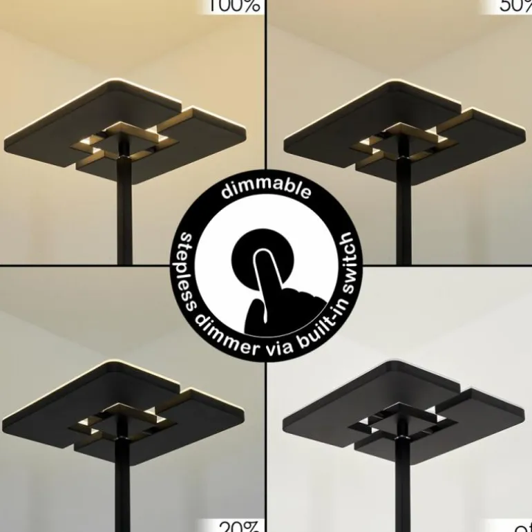 Lampadaire à vasque Janze LED Noir, 2 lumières