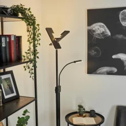 Lampadaire à vasque Janze LED Noir, 2 lumières