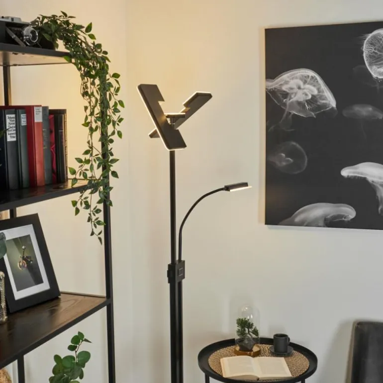 Lampadaire à vasque Janze LED Noir, 2 lumières
