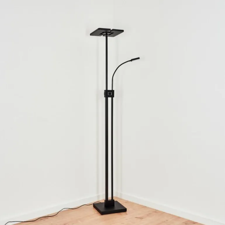Lampadaire à vasque Janze LED Noir, 2 lumières