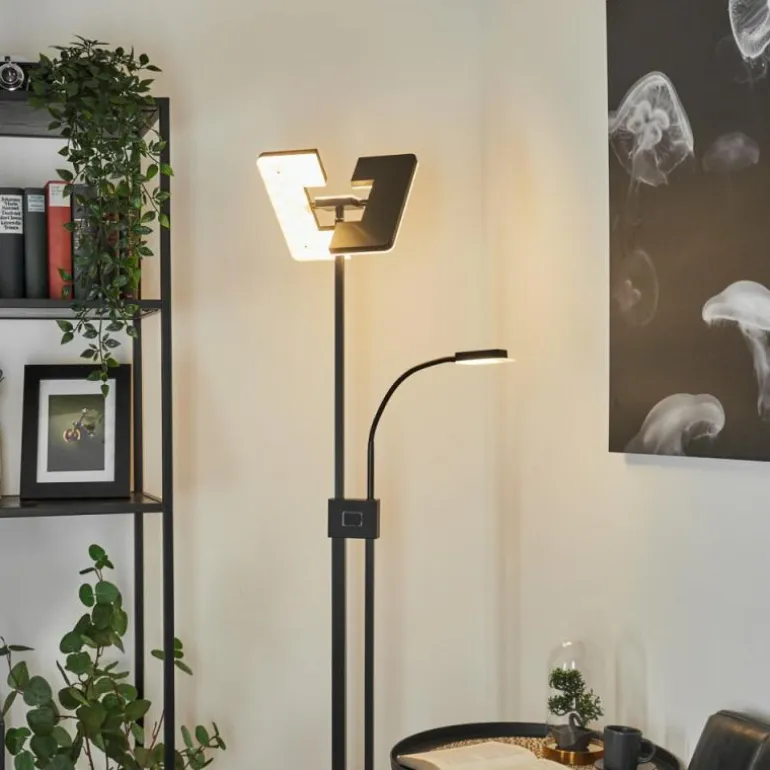Lampadaire à vasque Janze LED Noir, 2 lumières