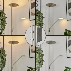 Lampadaire à vasque Murca LED Nickel mat, 2 lumières