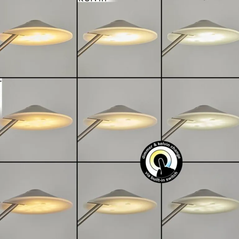 Lampadaire à vasque Murca LED Nickel mat, 2 lumières