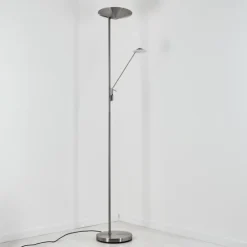 Lampadaire à vasque Murca LED Nickel mat, 2 lumières