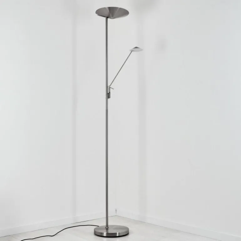 Lampadaire à vasque Murca LED Nickel mat, 2 lumières