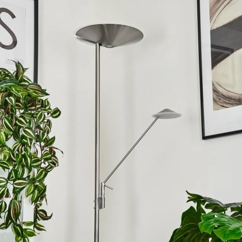 Lampadaire à vasque Murca LED Nickel mat, 2 lumières