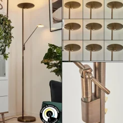 Lampadaire à vasque Murca LED Vieux laiton, 2 lumières
