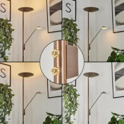 Lampadaire à vasque Murca LED Vieux laiton, 2 lumières