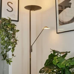 Lampadaire à vasque Murca LED Vieux laiton, 2 lumières