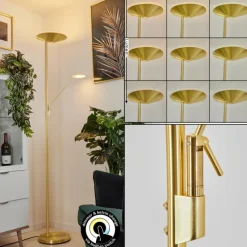 Lampadaire à vasque Murca LED Laiton, 2 lumières