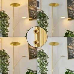 Lampadaire à vasque Murca LED Laiton, 2 lumières