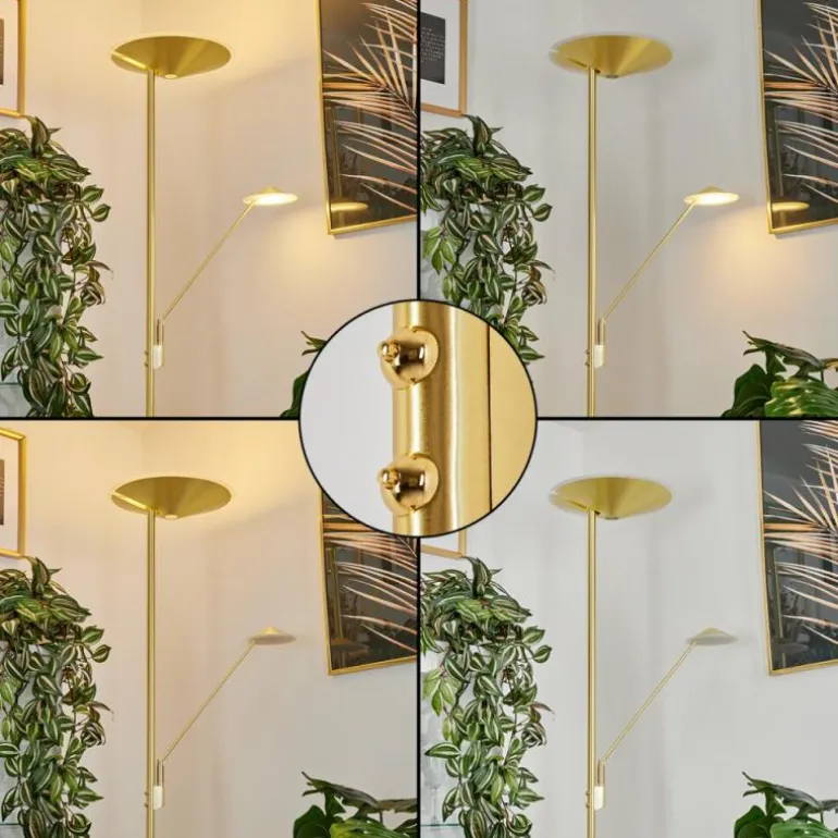 Lampadaire à vasque Murca LED Laiton, 2 lumières