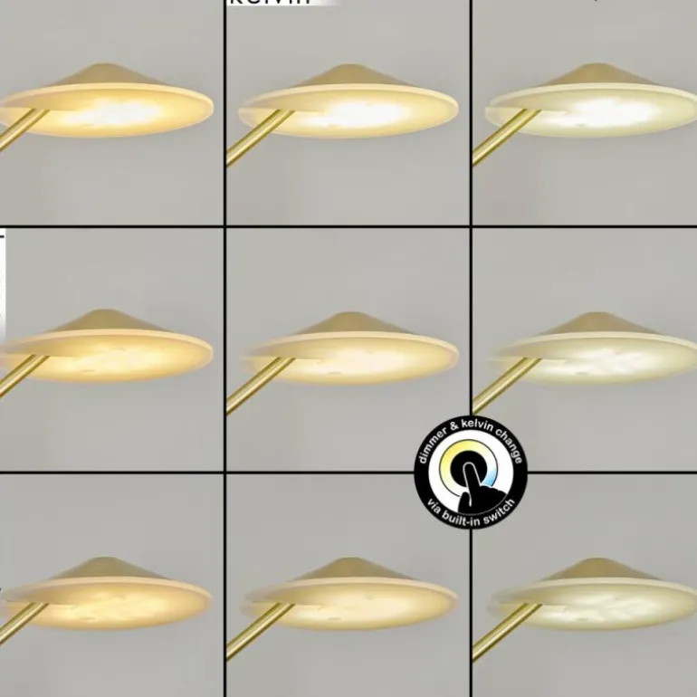 Lampadaire à vasque Murca LED Laiton, 2 lumières