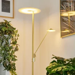 Lampadaire à vasque Murca LED Laiton, 2 lumières