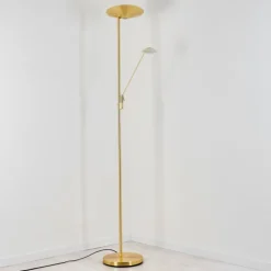 Lampadaire à vasque Murca LED Laiton, 2 lumières