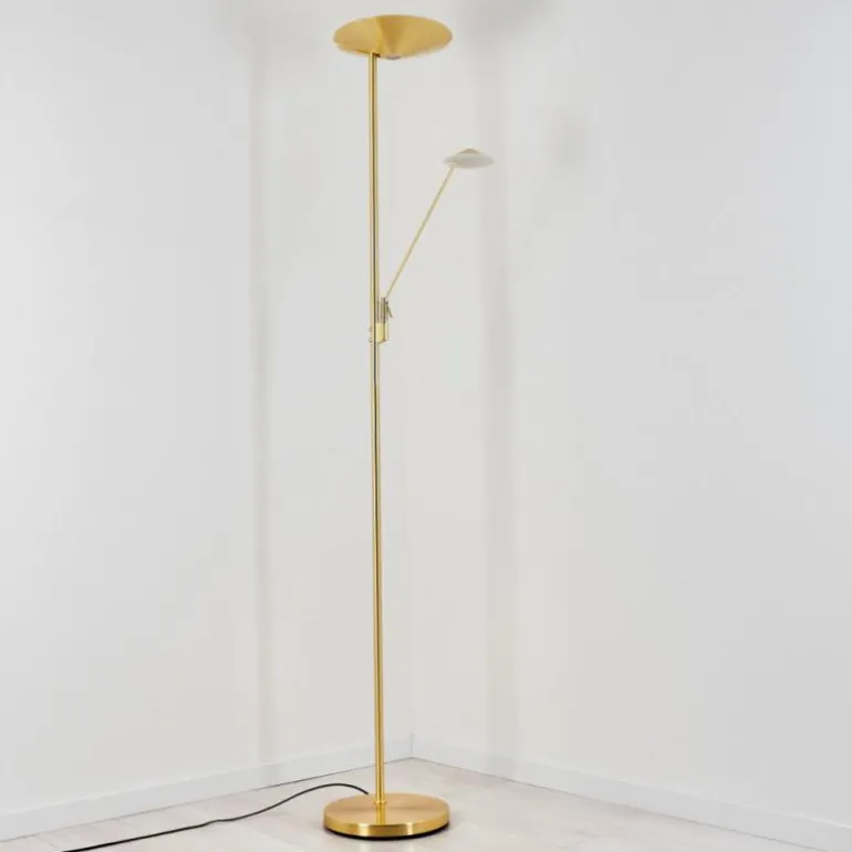 Lampadaire à vasque Murca LED Laiton, 2 lumières
