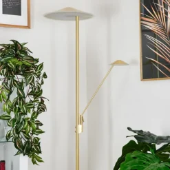 Lampadaire à vasque Murca LED Laiton, 2 lumières