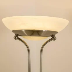 Lampadaire à vasque Biot LED Nickel mat, 2 lumières