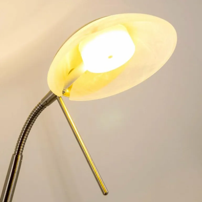 Lampadaire à vasque Biot LED Nickel mat, 2 lumières