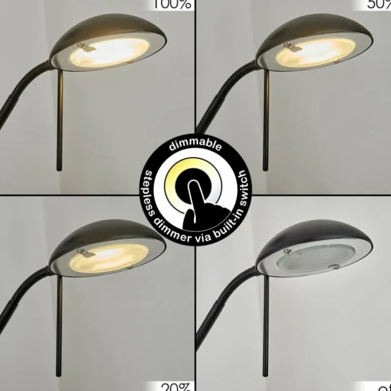 Lampadaire à vasque Chanlus LED Noir, 1 lumière
