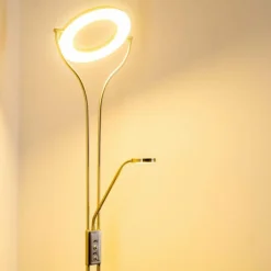 Lampadaire à vasque Donna LED Nickel mat, 1 lumière