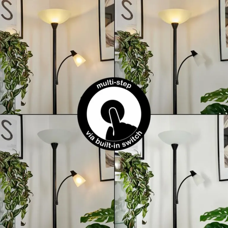 Lampadaire à vasque Phong LED Noir, 2 lumières