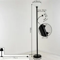 Lampadaire à vasque Phong LED Noir, 2 lumières