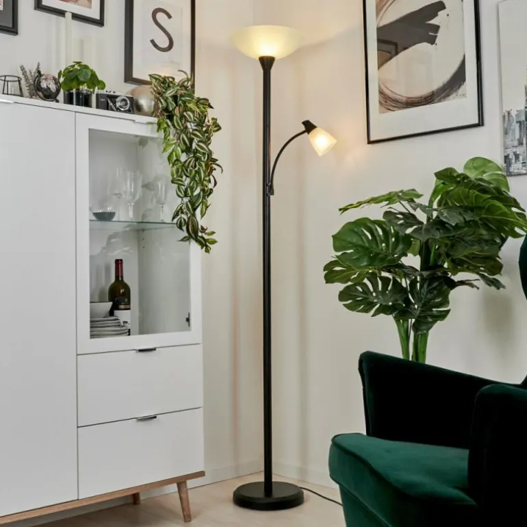 Lampadaire à vasque Phong LED Noir, 2 lumières