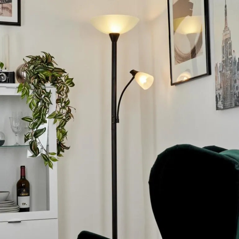 Lampadaire à vasque Phong LED Noir, 2 lumières