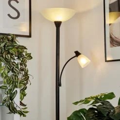Lampadaire à vasque Phong LED Noir, 2 lumières