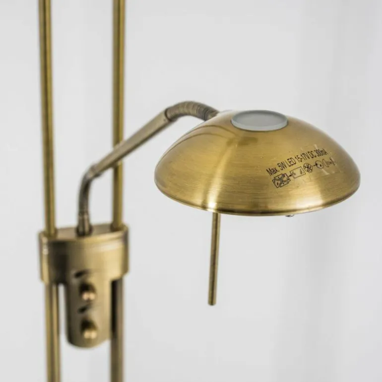Lampadaire à vasque Rom LED Vieux laiton, 2 lumières